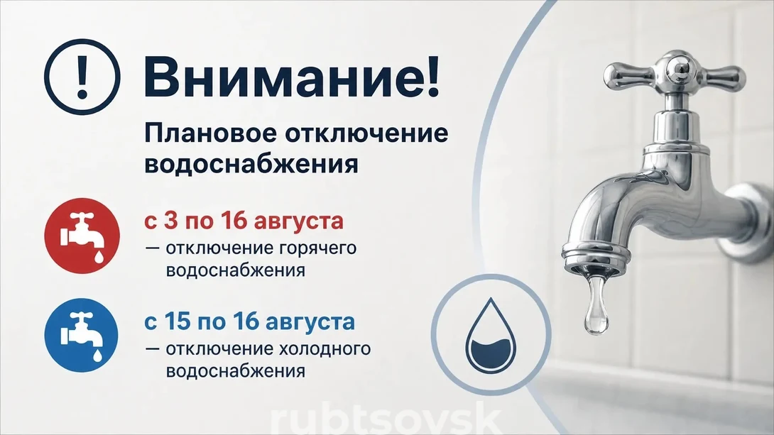 Внимание отключение воды